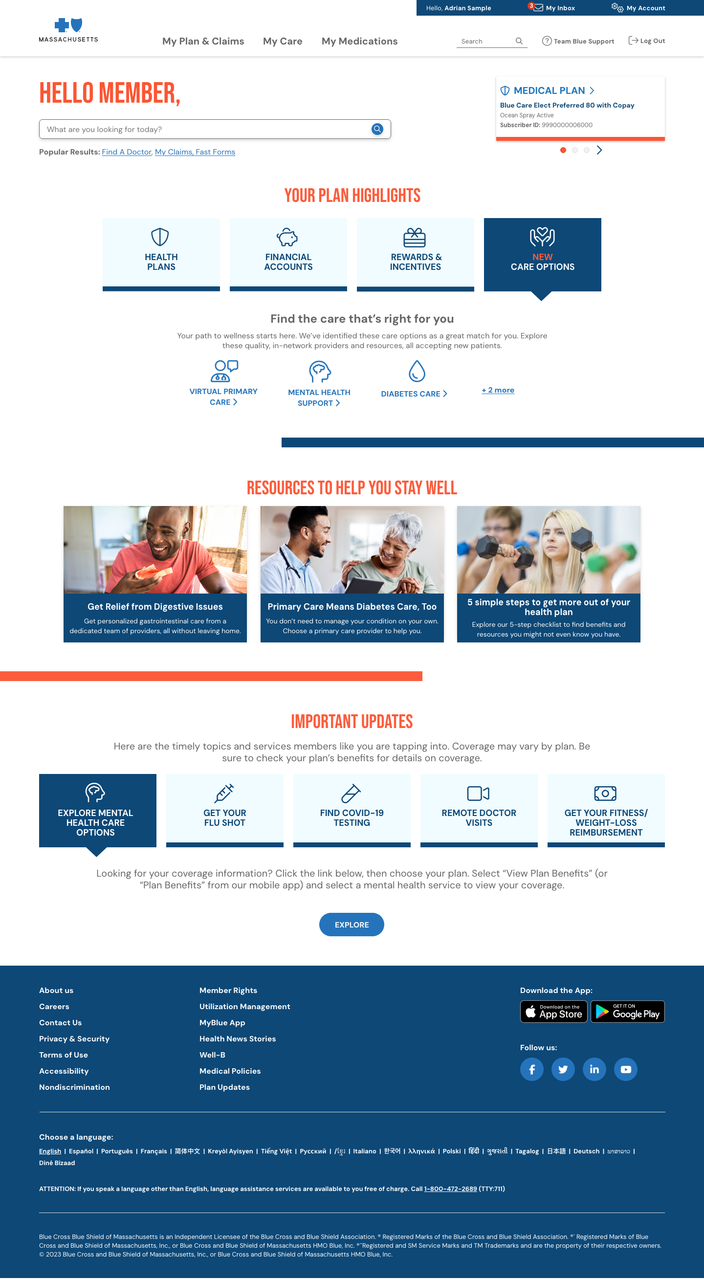 member dashboard